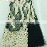 high quality cord lace french lace fabric ZW406 black