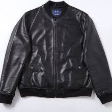 HOT SALE 2021 CLASSIC FASHION MEN'S GENUINE LEATHER BASEBALL JACKET thumbnail-1