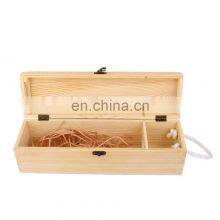 Wholesale Small Moq Quality Single Bottle Unfinished Pine Wooden Wine Box thumbnail-2