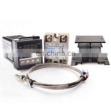 220V Digital Temperature Controller REX-C100 + Max.40A SSR Relay + K Type Thermocouple+ Heat Sink PID Thermostat Controller