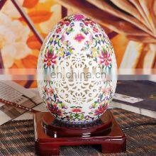 Special Chinese Ivory Color Glazed Ceramic Bedroom Lamp thumbnail-2