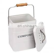 6.2 Liters Kitchen Trash Can With Lid Cat Food Storage Tank Metal Kitchen Compost Bin thumbnail-4