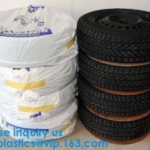 Spare Car Tire Plastic Storage Tote Bags for Tyre Packaging Custom Size Disposable Clear pe Printing Side Gusset, Limite thumbnail-2