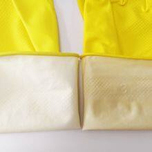 Latex Household Gloves Dip Flock Lined Cleaning Gloves thumbnail-2