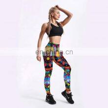 Hot Sexy Fitness Leggings Women Skull&flower Black Legging thumbnail-4