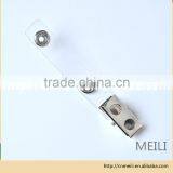 ID Badge Holder Use Clear Straps Attached Metal Plastic Bulldog Clips thumbnail-3