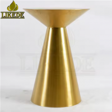 Hot Sale Round Stainless Steel Coffee Table With Gold Metal Legs Furnishings Masterpiece thumbnail-4