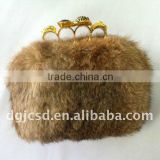 genuine rabbit fur fashion bridal purses