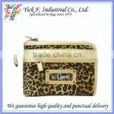 Leopard Velvet Gold Color With Handle Ladies Women Zipper Wallet thumbnail-1