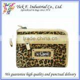 Leopard Velvet Gold Color with handle ladies women Zipper Wallet