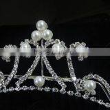Crystal Bridal Wedding Crown With Pearl Hair Comb Tiaras, Fashion Wedding Crown thumbnail-2