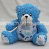 Soft Toy Blue Bear /Gift Toy Bear for Brithdat/Stuffed Toy Bear Printing Pattern thumbnail-1