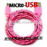 For Android Round 1M 2M 3M Braided Micro USB Data Charger Cable thumbnail-5