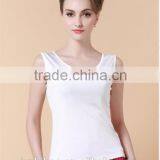 White Plain Comfortable Stringer Tank Top Wholesale for Ladies thumbnail-1