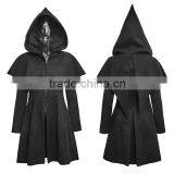 PY-160 Lolita Black Skinny Zipper Woman CLoak Style Coats With Hooded thumbnail-4