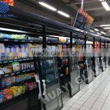 large upright transparent energy saving refrigerator glass doors