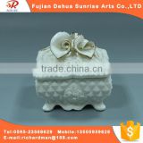 White ceramic glazed fashion jewelry box