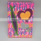 custom shinning love heart printing leather journal