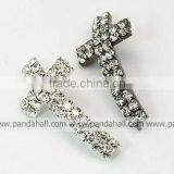 Brass Rhinestone Cross Beads, Grade A(RB-C1496) thumbnail-1