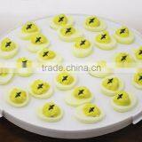 4-in-1 Portable Plastic Party Platter With Lid - Cupcake Carrier / Egg Holder / Veggie Tray / Chip and Dip Server Plate thumbnail-3