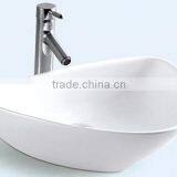 Y122A Art Basins; Triangle Single Faucet Hole Handmade Self Rim White Color Basin thumbnail-1