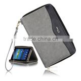 C&T Genuine Leather Wallet Card Cover Tablet Zipper Bag Case for Samsung Galaxy Tab 3 P3200/P3210 7 inch