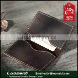 Item BWC68:retro leisure crazy horse leather slim wallet for unisex gender,bifold ID credit card case