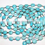 Turquoise Oval Fancy Bezel Chain Setting