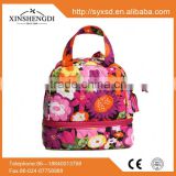 Best selling cotton beautiful quilted textile printing duffel foldable cooler bag