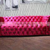 French Elegant Fabric With Leather Living Room Sofa