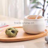 Ceramic Porcelain Espresso Coffee Cup & Wood Saucer Sets thumbnail-4