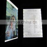 Leather Hardcover Restaurant Led Menu Cover Printing