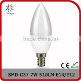 C37 510lm 7w Equal to 50w E12 PC and Aluminum Light Candle thumbnail-1