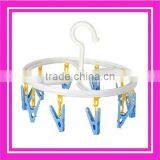 10 Clips Plastic Clothes Peg Hanger Rack Clothes Hanger in Oval Shape thumbnail-1