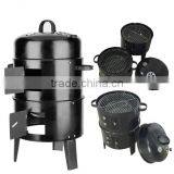 Black Steel 3-in-1 BBQ Smoker thumbnail-1