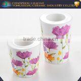 Vintage Ceramic/pottery Floral Decal Candle Stick Holders thumbnail-1