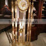 Latest Design Onyx Base Gilt Bronze Floor Standing Clock, Gold Gilt Ormolu Ornate Pendulum Clock thumbnail-4