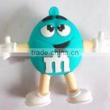 Custom Creative Usb Flash Drive Shell PVC Soft Plastic Usb Stick Cute Cartoon M Beans Little U Disk Shell thumbnail-2
