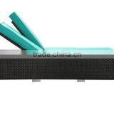 Outdoor Wicker Furniture Plastic Beach Lounge Chairs Sun Lounger for 2 Person thumbnail-2