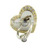 Mobile Phone Heart Diamond Ring Finger Grip Stand thumbnail-3