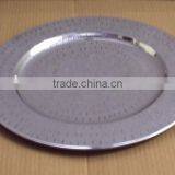 Silver Color Charger Plate for Wedding, Cheap Charger Platter for Christmas Festival thumbnail-1