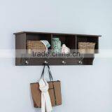 Espresso Wall Mount Jacket Hanging Shelf/Entryway Cubbie Shelf thumbnail-1
