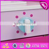 New Style Big Size Lovely Pink Girls Toys Wooden Girls Play Kitchen W10C276 thumbnail-6