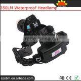 KC-002B 350LM XML T6 Waterproof Head Lamp Led Rechargeable Headlamp Headlight With Zoomable Headband thumbnail-4