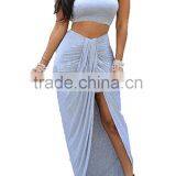 Pictures of Long Skirts and Tops for Women's Sexy 2 Pieces Tank Tops Bodycon Maxi Skirt thumbnail-3