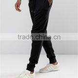 Plain Black 100 Cotton Men Drawstring Drop Crotch Joggers With Side Pockets Sport Pants thumbnail-3