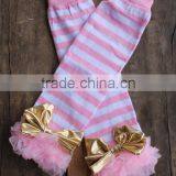 Cute Baby Ruffle Leg Warmers Kids Handmade Pink Leg Warmers thumbnail-2