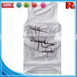 China Custom Wholesale Men Polyester Screen Printed Loose Fit Sports Tank Tops thumbnail-5