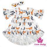 Yiwu Lovababy Kid Dress Short Front Long Behind With Same Fabric Bow Headband Latest Design Baby Frock thumbnail-2