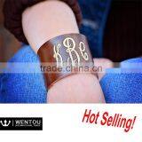 Hot Selling Personalized Monogram Leather Cuff thumbnail-1